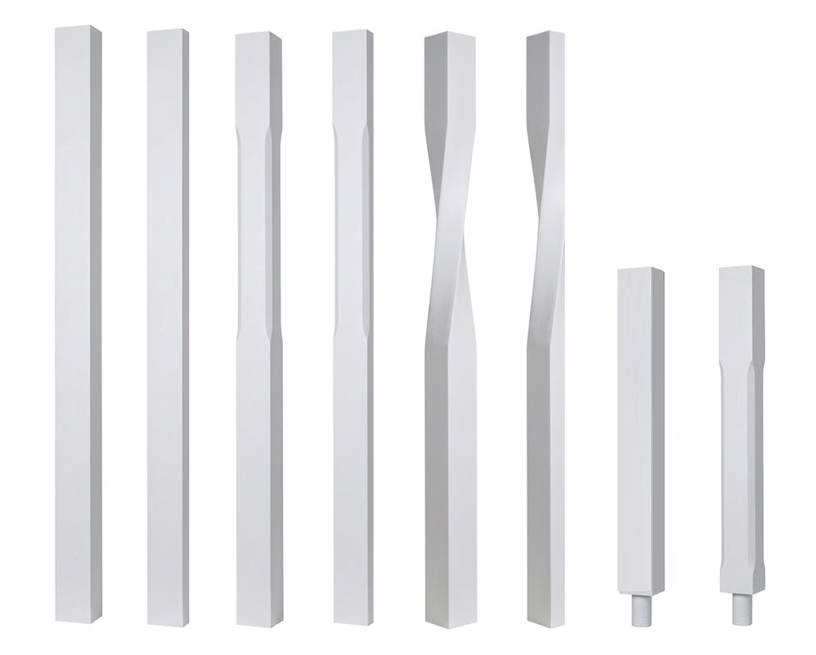 White Primed Newel Posts